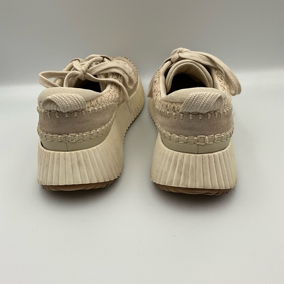 Dolce Vita Sneakers Size 7.5 Cream Textured Crocheted Style Sneakers - Picture 5 of 7